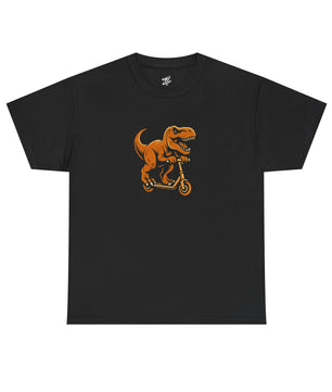 Tee Shirt - T Rex on a Scooter Graphic Print Unisex Cotton Tee
