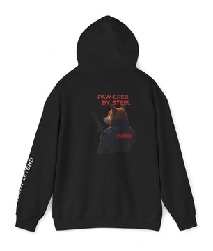Paw-ered by steel Cyberpunk Shiba Samurai Hoodie