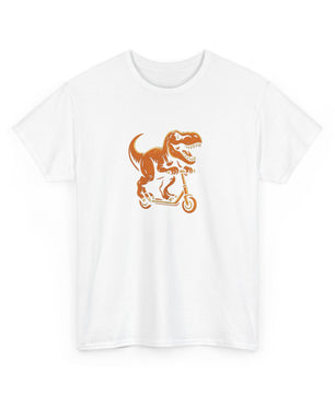 Tee Shirt - T Rex on a Scooter Graphic Print Unisex Cotton Tee