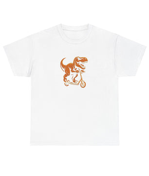 Tee Shirt - T Rex on a Scooter Graphic Print Unisex Cotton Tee